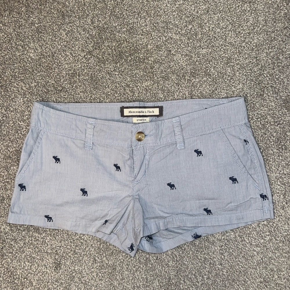 Abercrombie & Fitch Light Blue Embroidered Logo Women's Shorts